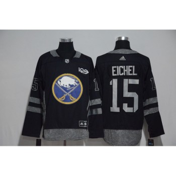 Buffalo Sabres #15 Jack Eichel Black Men's 1917-2017 100th Anniversary  Stitched NHL Jersey