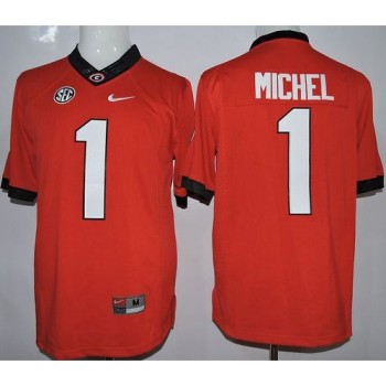 Bulldogs #1 Sony Michel Red Limited Stitched NCAA Jersey Bulldogs #1 Sony Michel Red Limited Stitched NCAA Jersey