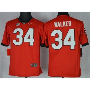 Bulldogs #34 Herschel Walker Red Stitched Youth NCAA Jersey