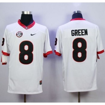 Bulldogs #8 A.J. Green White Limited Stitched NCAA Jersey Bulldogs #8 A.J. Green White Limited Stitched NCAA Jersey