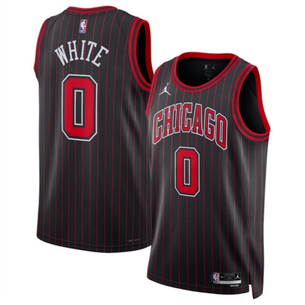 Men's Chicago Bulls #0 Coby White White 202/25 City Edition Stitched Basketball Jersey