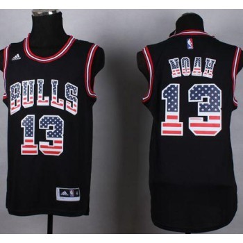 Bulls #13 Joakim Noah Black USA Flag Fashion Stitched NBA Jersey Bulls #13 Joakim Noah Black USA Flag Fashion Stitched NBA Jersey