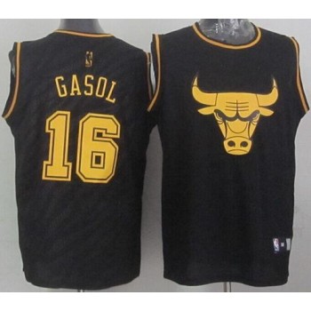 Bulls #16 Pau Gasol Black Precious Metals Fashion Stitched NBA Jersey Bulls #16 Pau Gasol Black Precious Metals Fashion Stitched NBA Jersey