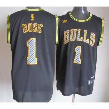 Bulls #1 Derrick Rose Black Electricity Fashion Stitched NBA Jersey Bulls #1 Derrick Rose Black Electricity Fashion Stitched NBA Jersey