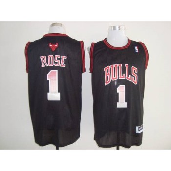 Bulls #1 Derrick Rose Black Fashion Stitched NBA Jersey Bulls #1 Derrick Rose Black Fashion Stitched NBA Jersey