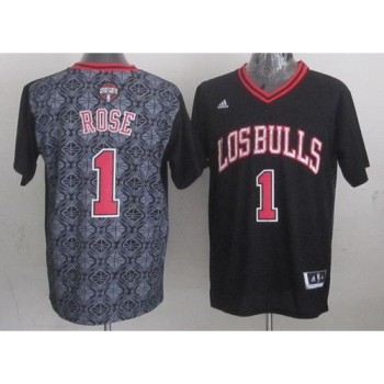 Bulls #1 Derrick Rose Black New Latin Nights Stitched NBA Jersey Bulls #1 Derrick Rose Black New Latin Nights Stitched NBA Jersey