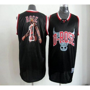 Bulls #1 Derrick Rose Black Notorious Stitched NBA Jersey Bulls #1 Derrick Rose Black Notorious Stitched NBA Jersey