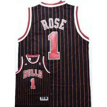 Bulls #1 Derrick Rose Black Red Strip Stitched NBA Jersey Bulls #1 Derrick Rose Black Red Strip Stitched NBA Jersey