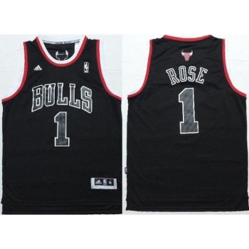 Bulls #1 Derrick Rose Black Shadow Red Strip Stitched NBA Jersey Bulls #1 Derrick Rose Black Shadow Red Strip Stitched NBA Jersey