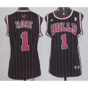 Bulls #1 Derrick Rose Black Strip Women's Fashion Stitched NBA Jersey Bulls #1 Derrick Rose Black Strip Women's Fashion Stitched NBA Jersey