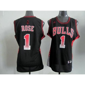 Bulls #1 Derrick Rose Black Women's Vibe Stitched NBA Jersey Bulls #1 Derrick Rose Black Women's Vibe Stitched NBA Jersey