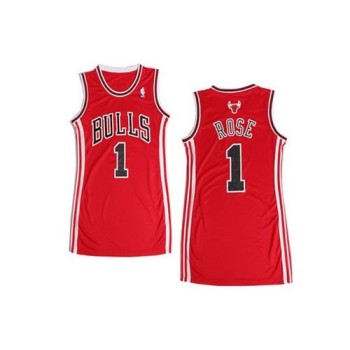 Bulls #1 Derrick Rose Red Women's Dress Stitched NBA Jersey Bulls #1 Derrick Rose Red Women's Dress Stitched NBA Jersey