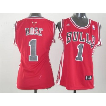 Bulls #1 Derrick Rose Red Women's Road Stitched NBA Jersey Bulls #1 Derrick Rose Red Women's Road Stitched NBA Jersey