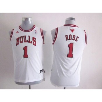 Bulls #1 Derrick Rose White Stitched Youth NBA Jersey Bulls #1 Derrick Rose White Stitched Youth NBA Jersey