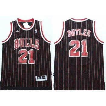 Bulls #21 Jimmy Butler Black Red Strip Stitched NBA Jersey Bulls #21 Jimmy Butler Black Red Strip Stitched NBA Jersey