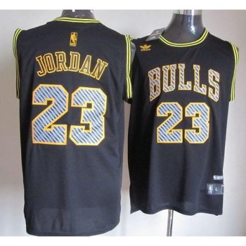Bulls #23 Michael Jordan Black Electricity Fashion Stitched NBA Jersey