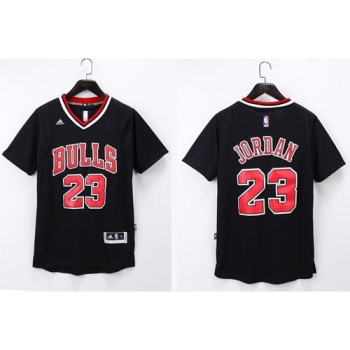 Bulls #23 Michael Jordan Black Short Sleeve Stitched NBA Jersey Bulls #23 Michael Jordan Black Short Sleeve Stitched NBA Jersey