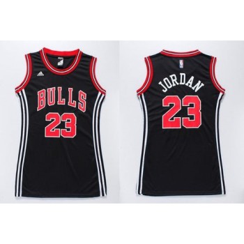 Bulls #23 Michael Jordan Black Women's Dress Stitched NBA Jersey Bulls #23 Michael Jordan Black Women's Dress Stitched NBA Jersey