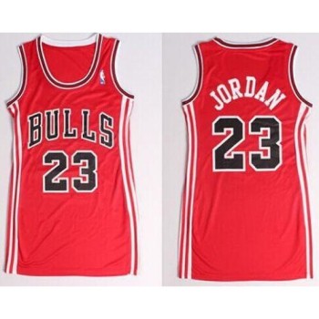 Bulls #23 Michael Jordan Red Women's Dress Stitched NBA Jersey Bulls #23 Michael Jordan Red Women's Dress Stitched NBA Jersey