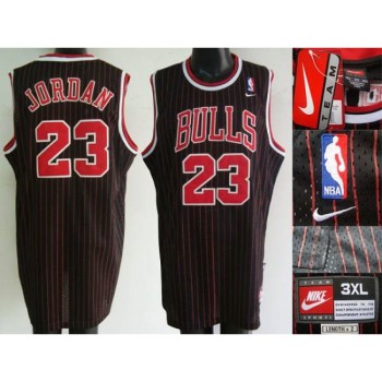 Bulls #23 Michael Jordan Stitched Black Red Strip NBA Jersey Bulls #23 Michael Jordan Stitched Black Red Strip NBA Jersey