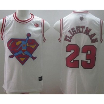 Bulls #23 Michael Jordan White Flightman Stitched NBA Jersey Bulls #23 Michael Jordan White Flightman Stitched NBA Jersey
