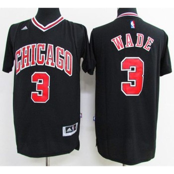 Bulls #3 Dwyane Wade Black Short Sleeve Stitched NBA Jersey Bulls #3 Dwyane Wade Black Short Sleeve Stitched NBA Jersey
