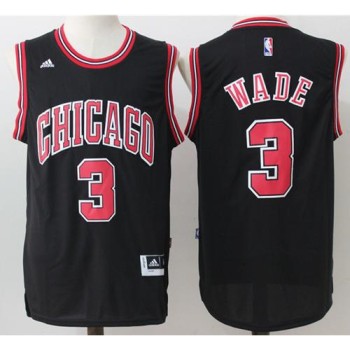 Bulls #3 Dwyane Wade Black Stitched NBA Jersey Bulls #3 Dwyane Wade Black Stitched NBA Jersey