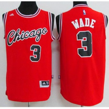Bulls #3 Dwyane Wade Red Crabbed Typeface Throwback Stitched NBA Jersey Bulls #3 Dwyane Wade Red Crabbed Typeface Throwback Stitched NBA Jersey