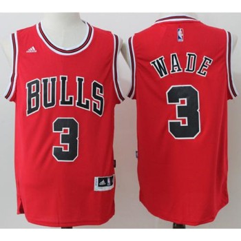 Bulls #3 Dwyane Wade Red Stitched NBA Jersey Bulls #3 Dwyane Wade Red Stitched NBA Jersey