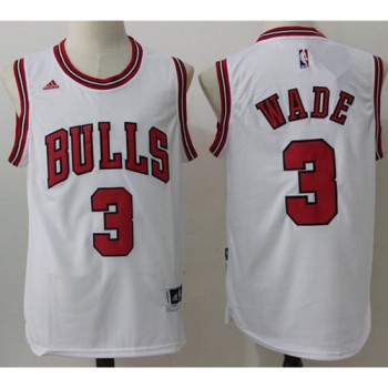 Bulls #3 Dwyane Wade White Stitched NBA Jersey Bulls #3 Dwyane Wade White Stitched NBA Jersey