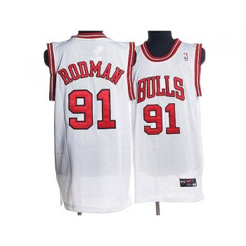 Bulls #91 Dennis Rodman Stitched White NBA Jersey Bulls #91 Dennis Rodman Stitched White NBA Jersey