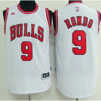 Bulls #9 Rajon Rondo White Stitched NBA Jersey Bulls #9 Rajon Rondo White Stitched NBA Jersey