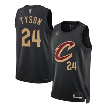 Men's Cleveland Cavaliers #24 Jaylon Tyson Black 2024 Draft Statement Edition Stitched Jersey Men's Cleveland Cavaliers #24 Jaylon Tyson Black 2024 Draft Statement Edition Stitched Jersey