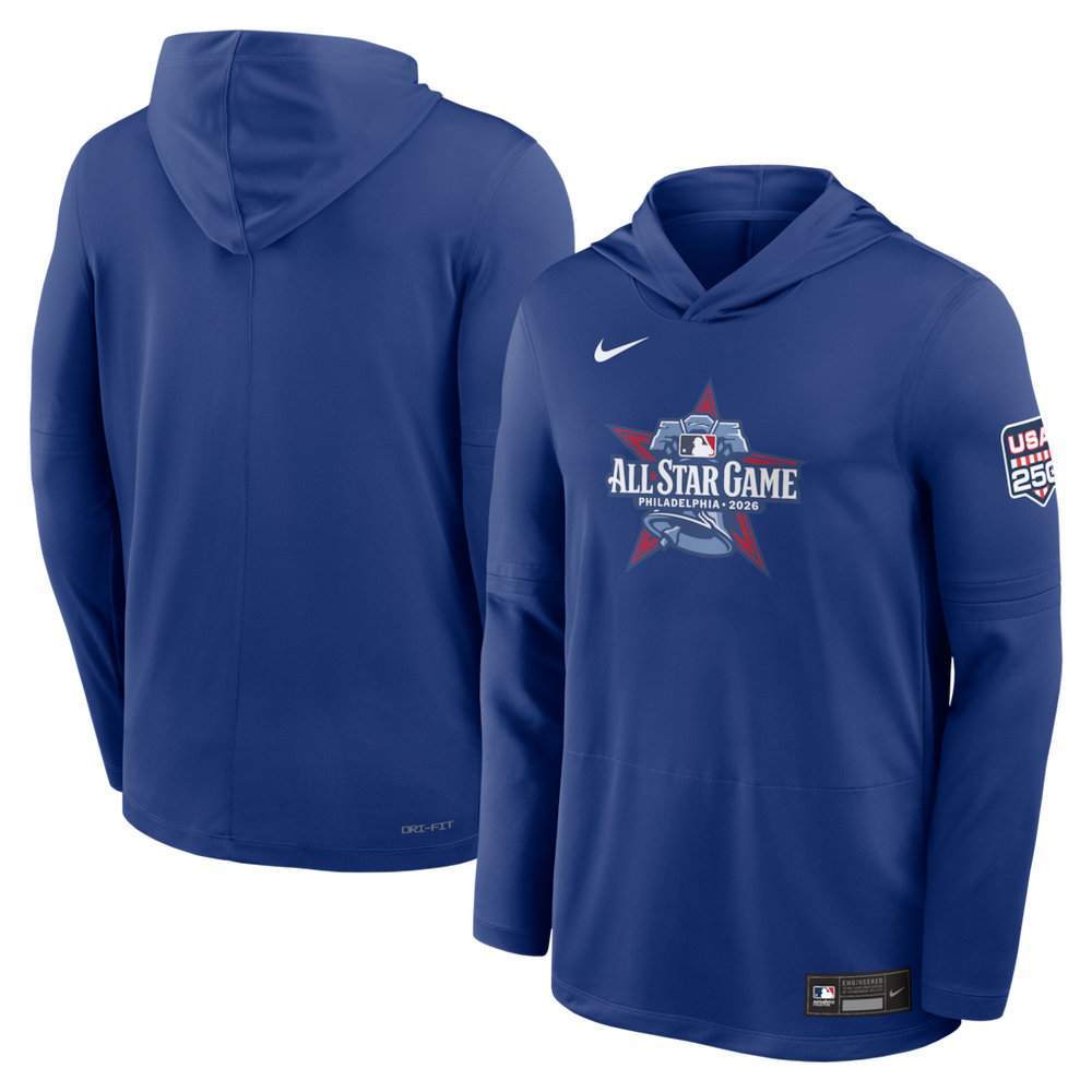 Men's 2026 MLB All-Star Game Nike Royal Authentic Collection Dri-FIT Long Sleeve Hooded T-Shirt Men's 2026 MLB All-Star Game Nike Royal Authentic Collection Dri-FIT Long Sleeve Hooded T-Shirt