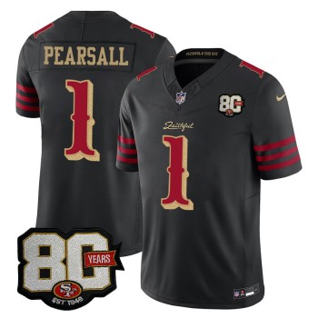 Youth San Francisco 49ers #1 Ricky Pearsall Black 80 Anniversary Rivalries Collection Vapor F.U.S.E. Limited Jersey Youth San Francisco 49ers #1 Ricky Pearsall Black 80 Anniversary Rivalries Collection Vapor F.U.S.E. Limited Jersey