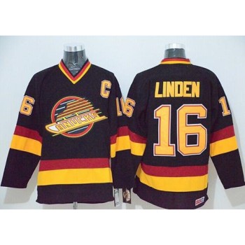Canucks #16 Trevor Linden Black CCM Throwback Stitched NHL Jersey Canucks #16 Trevor Linden Black CCM Throwback Stitched NHL Jersey
