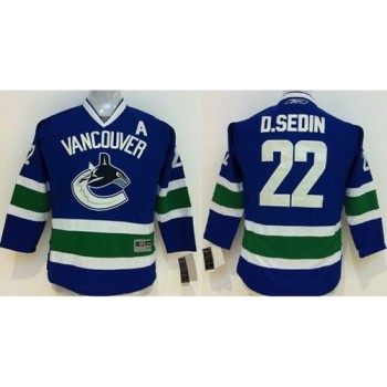 Canucks #22 Daniel Sedin Blue Stitched Youth NHL Jersey Canucks #22 Daniel Sedin Blue Stitched Youth NHL Jersey