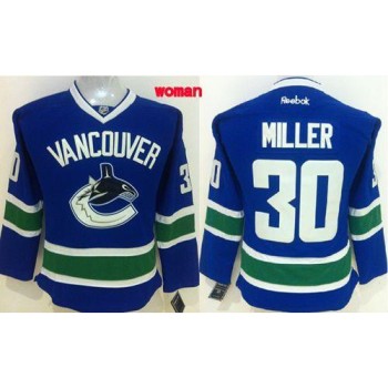 Canucks #30 Ryan Miller Blue Home Women's Stitched NHL Jersey Canucks #30 Ryan Miller Blue Home Women's Stitched NHL Jersey