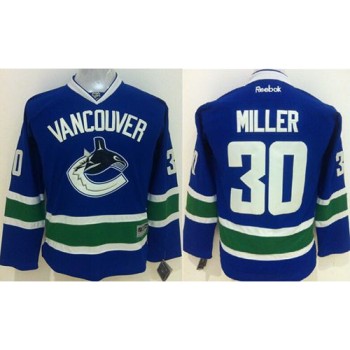 Canucks #30 Ryan Miller Blue Stitched Youth NHL Jersey Canucks #30 Ryan Miller Blue Stitched Youth NHL Jersey