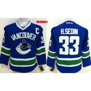Canucks #33 Henrik Sedin Blue Home Women's Stitched NHL Jersey Canucks #33 Henrik Sedin Blue Home Women's Stitched NHL Jersey