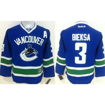 Canucks #3 Kevin Bieksa Blue Stitched Youth NHL Jersey Canucks #3 Kevin Bieksa Blue Stitched Youth NHL Jersey