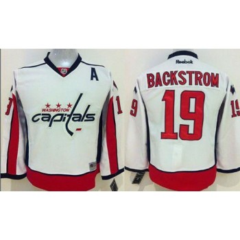Capitals #19 Nicklas Backstrom White Stitched Youth NHL Jersey Capitals #19 Nicklas Backstrom White Stitched Youth NHL Jersey