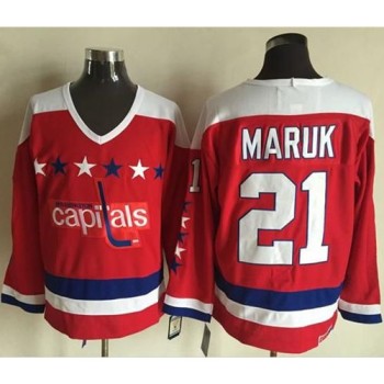 Capitals #21 Dennis Maruk Red Alternate CCM Throwback Stitched NHL Jersey Capitals #21 Dennis Maruk Red Alternate CCM Throwback Stitched NHL Jersey