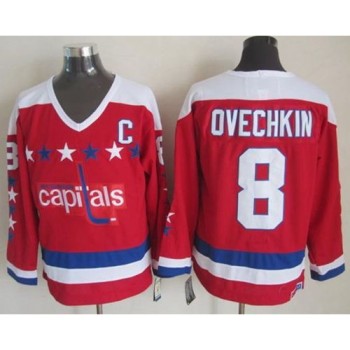 Capitals #8 Alex Ovechkin Red CCM Throwback Stitched NHL Jersey Capitals #8 Alex Ovechkin Red CCM Throwback Stitched NHL Jersey