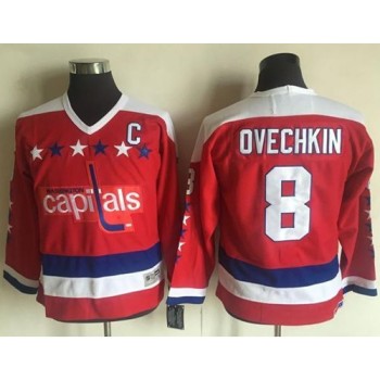 Capitals #8 Alex Ovechkin Red CCM Throwback Stitched Youth NHL Jersey Capitals #8 Alex Ovechkin Red CCM Throwback Stitched Youth NHL Jersey