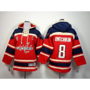 Capitals #8 Alex Ovechkin Red Sawyer Hooded Sweatshirt Stitched Youth NHL Jersey Capitals #8 Alex Ovechkin Red Sawyer Hooded Sweatshirt Stitched Youth NHL Jersey