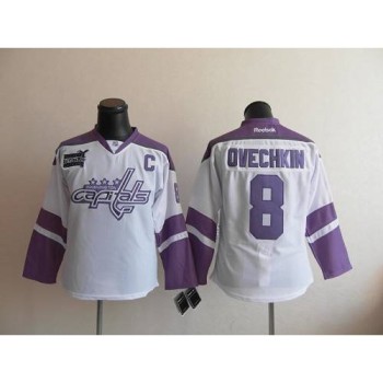 Capitals #8 Alex Ovechkin White/Purple Women's Thanksgiving Edition Stitched NHL Jersey Capitals #8 Alex Ovechkin White/Purple Women's Thanksgiving Edition Stitched NHL Jersey