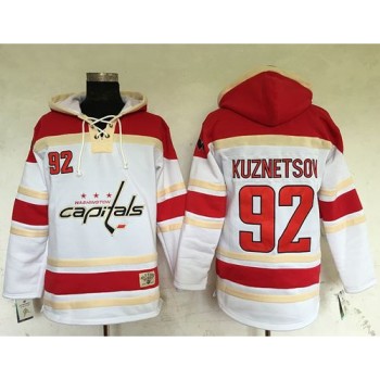 Capitals #92 Evgeny Kuznetsov White Sawyer Hooded Sweatshirt Stitched NHL Jersey Capitals #92 Evgeny Kuznetsov White Sawyer Hooded Sweatshirt Stitched NHL Jersey