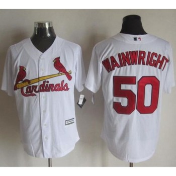 Cardinals #50 Adam Wainwright White New Cool Base Stitched MLB Jersey