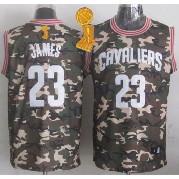 Cavaliers #23 LeBron James Camo Stealth Collection The Champions Patch Stitched NBA Jersey